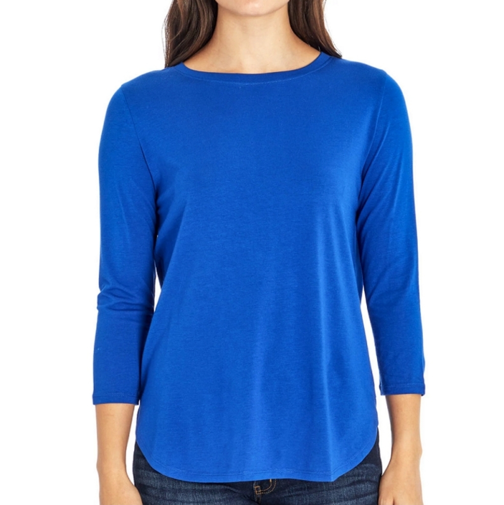 NWT Isaac Mizrahi Cobalt Blue Long Sleeve Tee  XXL